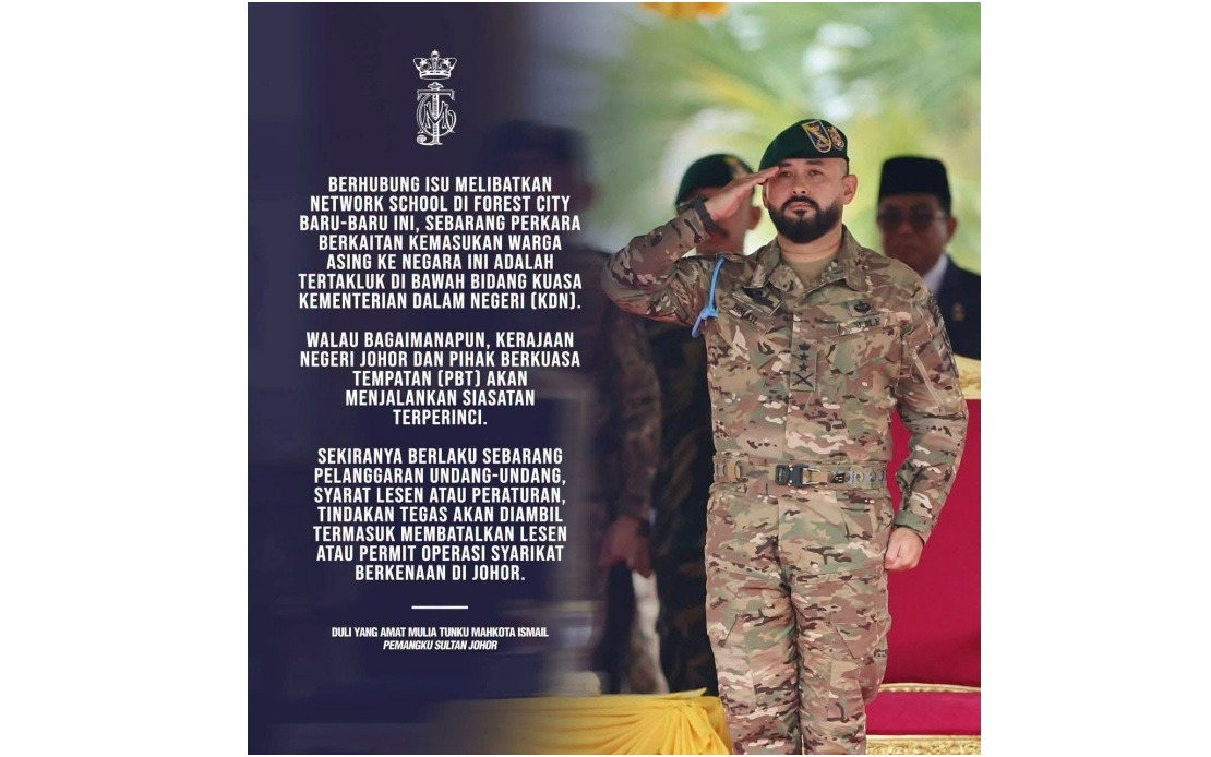Johor Ready to Revoke Licenses Over Network School Breaches, Says Tunku Mahkota Ismail