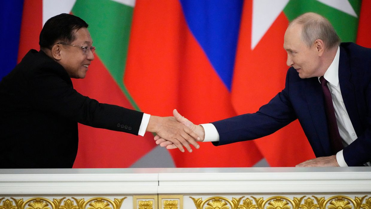 Putin and Myanmar's Min Aung Hlaing Cement Military and Economic Alliance