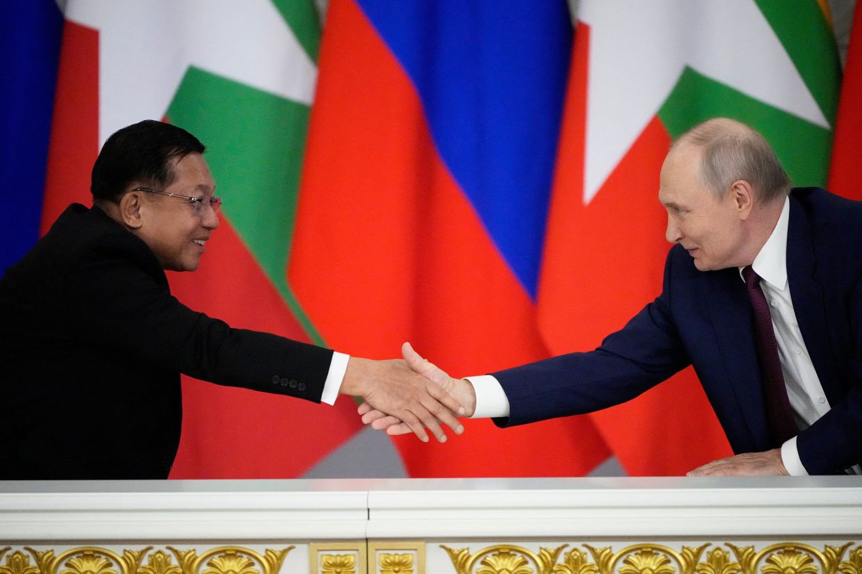 Putin and Myanmar's Min Aung Hlaing Cement Military and Economic Alliance