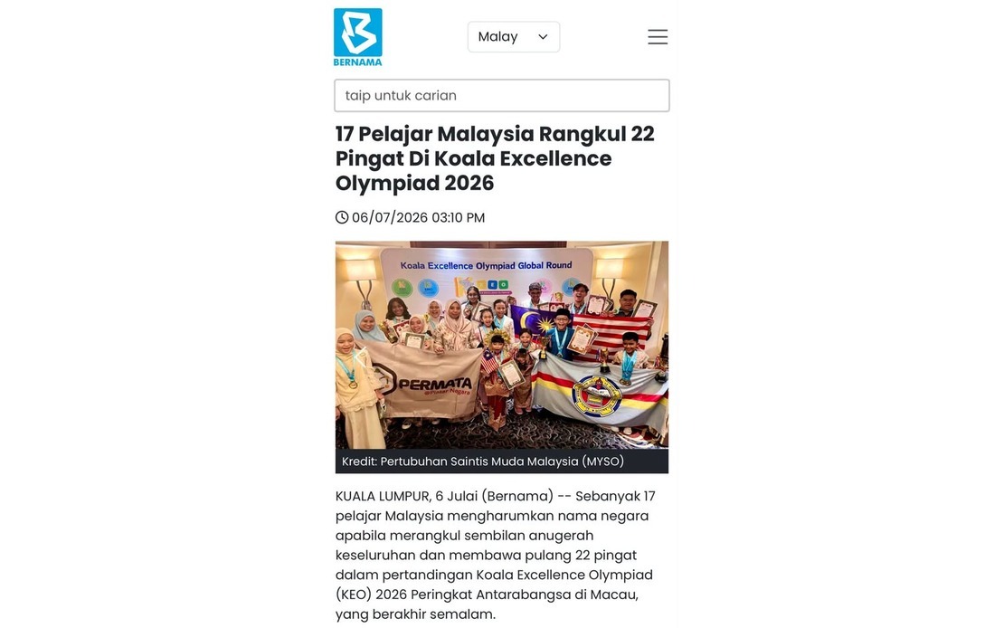 PM Anwar Celebrates Malaysian Students' Strong Performance at KEO 2026 Global Finals in Macau