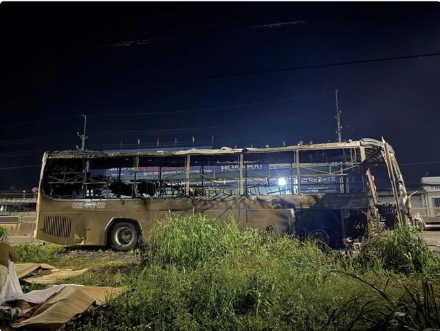 Seven dead as sleeper bus engulfed in flames on Vietnam highway