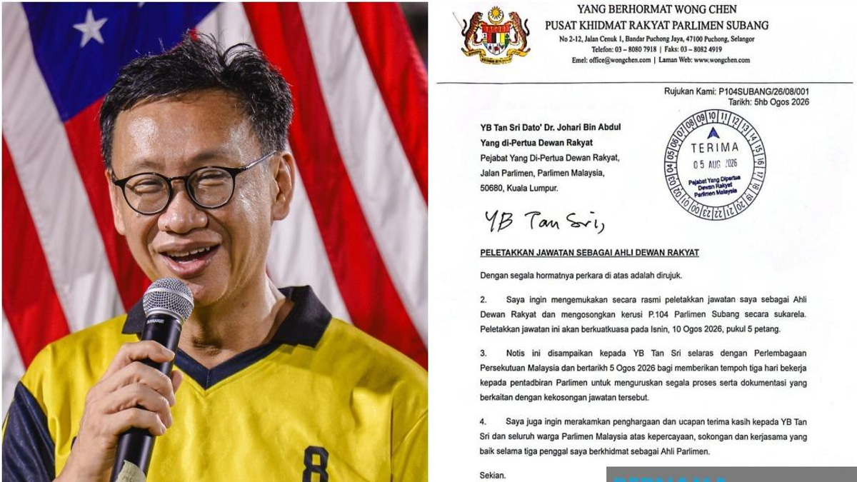 Subang MP Wong Chen Resigns Effective Today