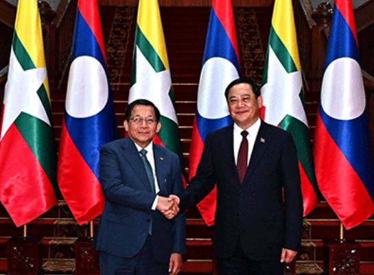 Myanmar and Laos Chart Deeper Partnership as Min Aung Hlaing Visits Vientiane