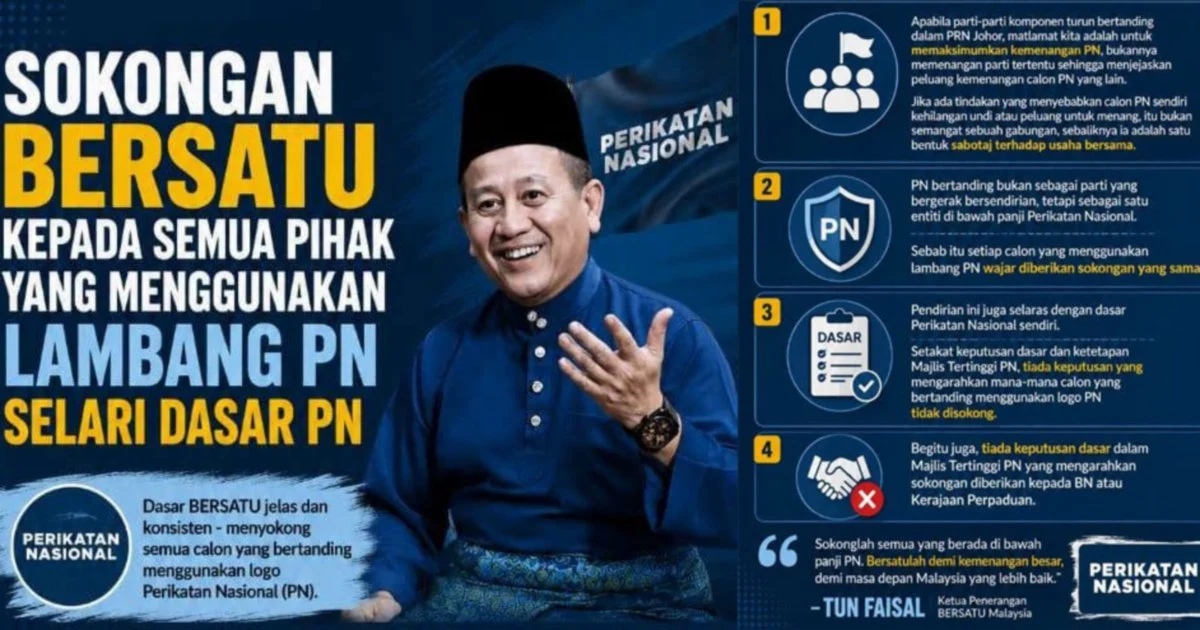 Bersatu Accuses Internal Rebels of Sabotaging PN's Johor Election Campaign