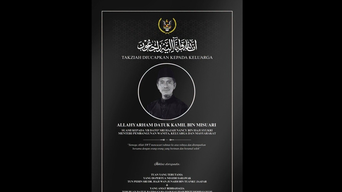 Sarawak Governor Extends Condolences to Minister Nancy Over Husband's Passing
