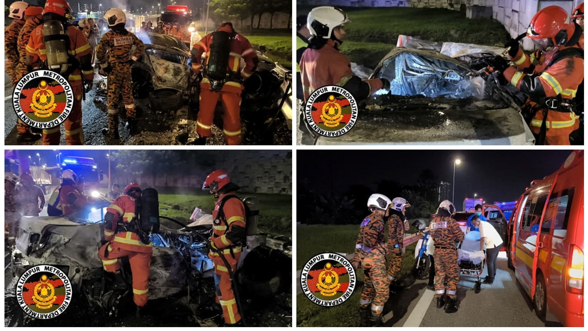 Two Malaysian Students Die in Fiery Crash on DUKE Expressway