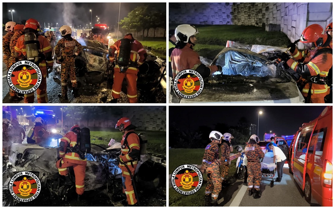Two Malaysian Students Die in Fiery Crash on DUKE Expressway
