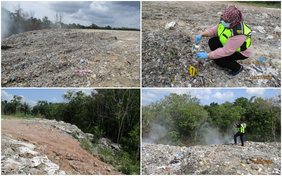 Kedah Environmental Officials Shut Down Illegal Waste Dumping and Open Burning Site in Bukit Banyan