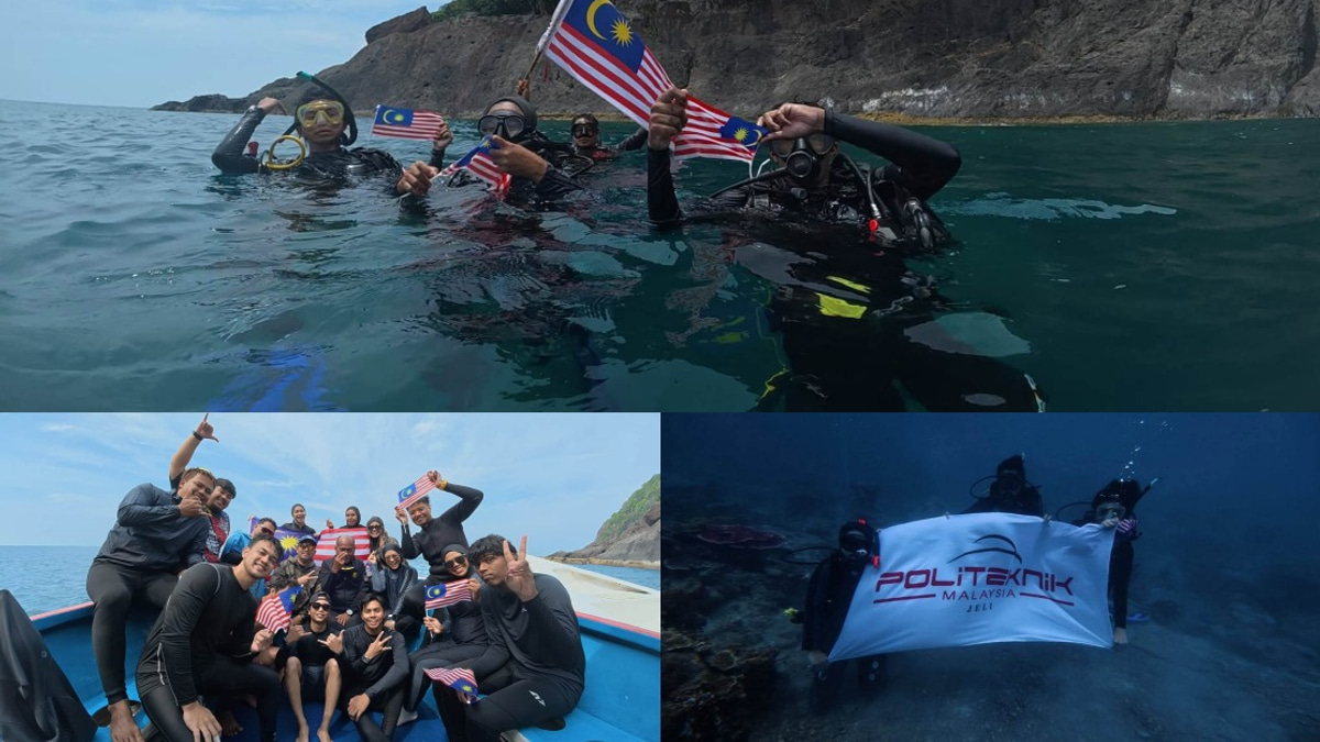 Politeknik Jeli Makes Patriotic Splash: Underwater Flag Display Marks 69th National Day