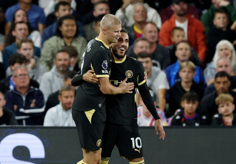 Cherki and Haaland shine as Manchester City thrash Crystal Palace 4-1