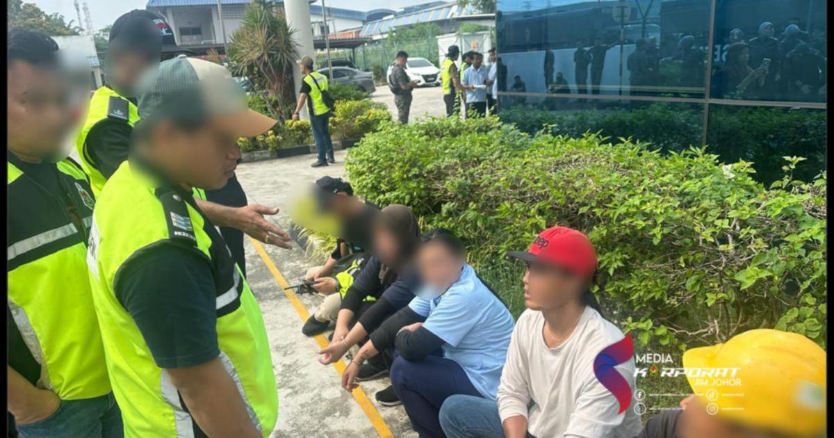 HR Officer and 80 Foreign Workers Arrested in Johor Illegal Employment Crackdown