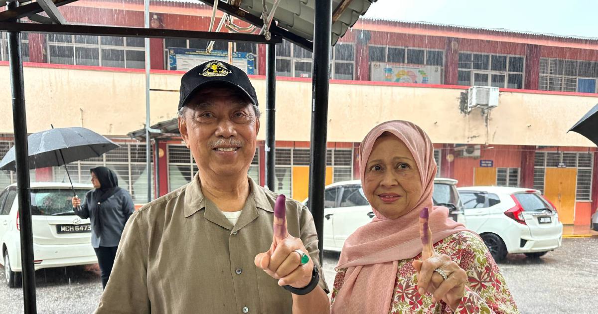 Muhyiddin targets 70% turnout in Johor polls despite wet weather hampering voting