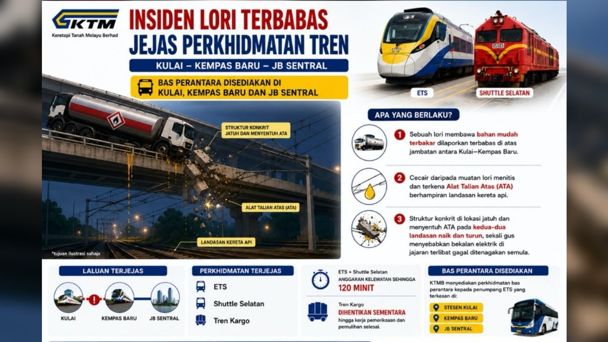 Hazmat Lorry Incident Disrupts ETS and Shuttle Selatan Services on Kulai-Kempas Route