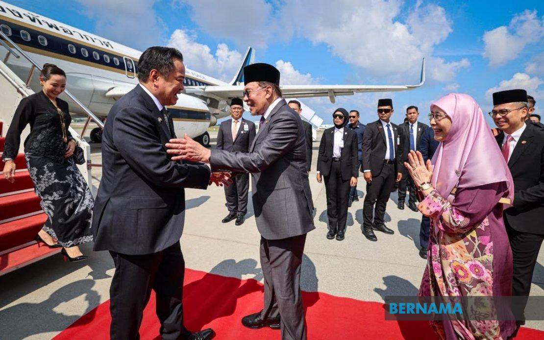 Thailand's PM Anutin arrives in Malaysia for bilateral talks on trade and agriculture