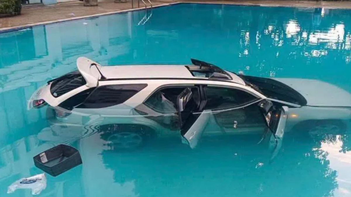Family Feud Turns Destructive: Thai Man Crashes SUV Into University Pool Over Rent Dispute