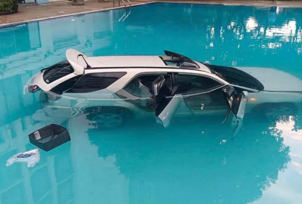 Family Feud Turns Destructive: Thai Man Crashes SUV Into University Pool Over Rent Dispute