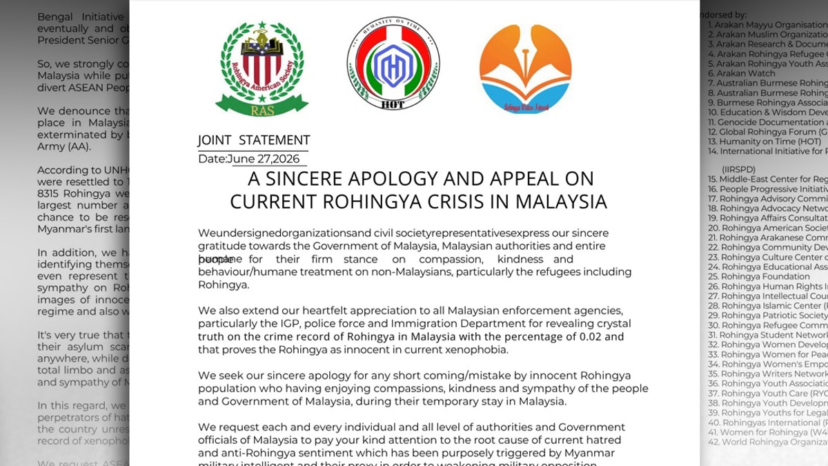 MAHAR Welcomes Rohingya NGOs' Apology, Calls for Deeper Community Integration