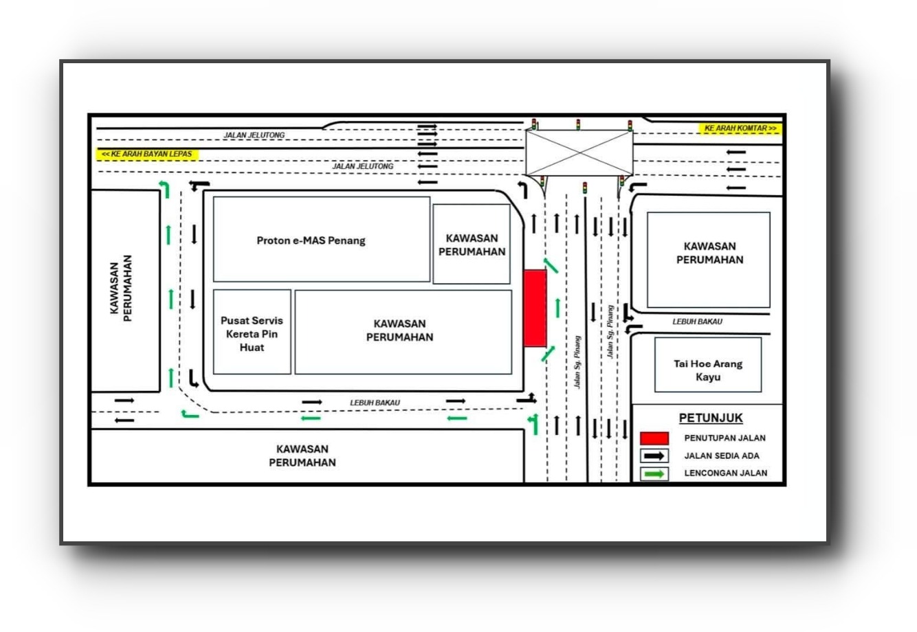 Penang Road Closure: TNB Utility Works to Disrupt Jalan Sungai Pinang for 10 Days