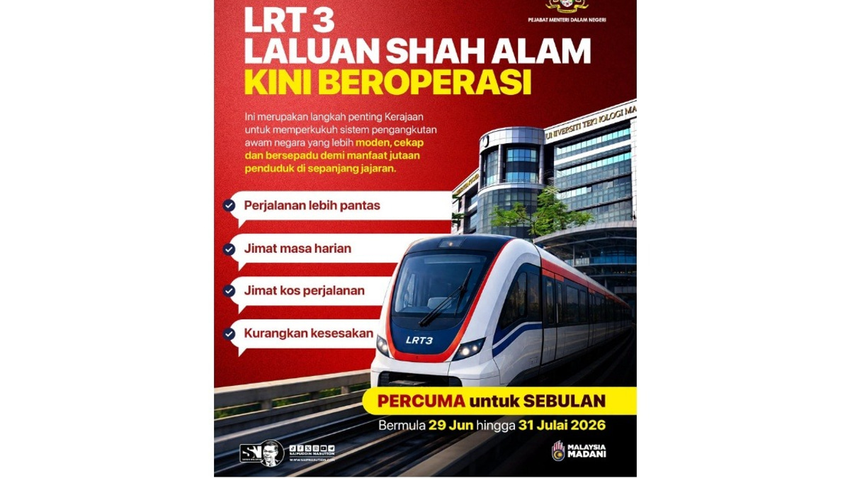 LRT3 Shah Alam Line Signals MADANI Government's Public Transport Push