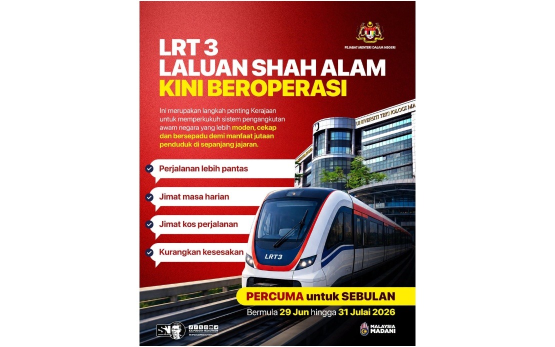 LRT3 Shah Alam Line Signals MADANI Government's Public Transport Push