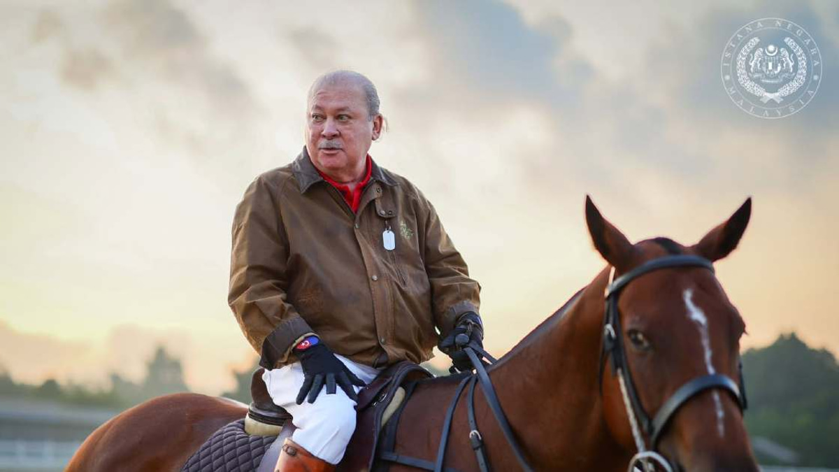 King Keeps Up Horse Riding Fitness Regimen at Royal Johor Polo Club