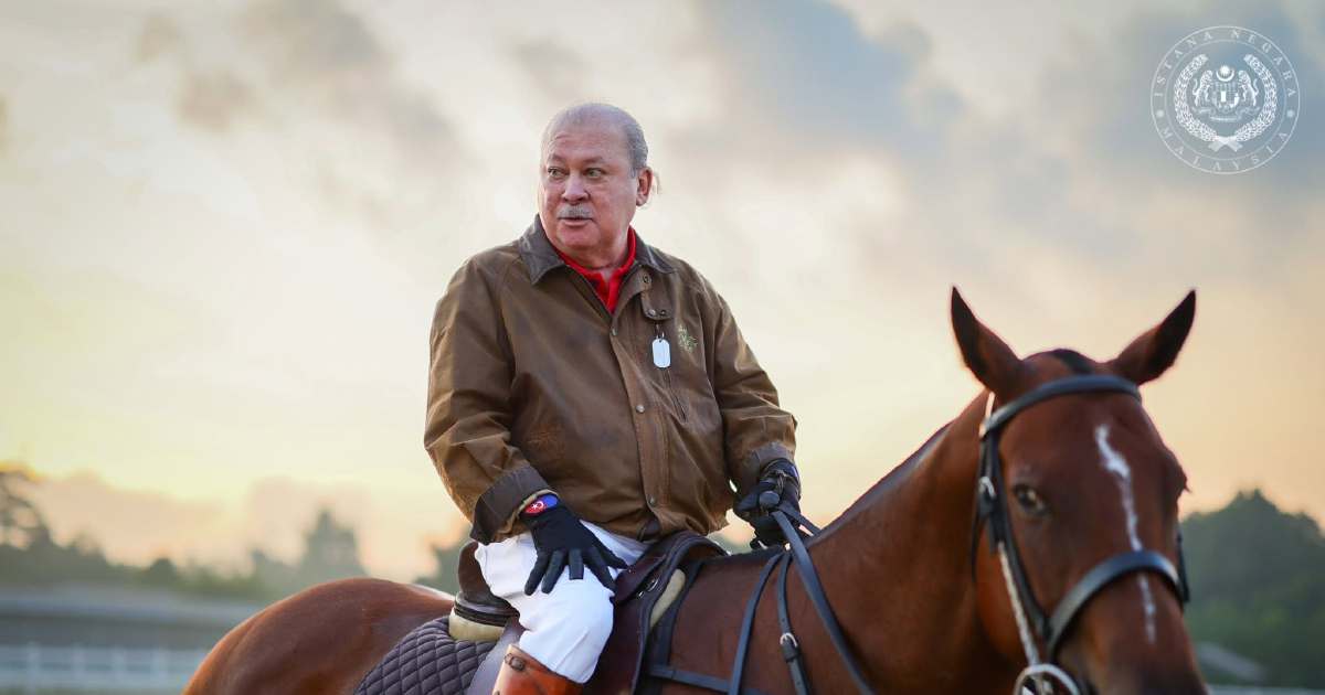 King Keeps Up Horse Riding Fitness Regimen at Royal Johor Polo Club
