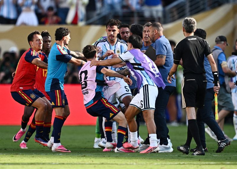 FIFA opens inquiry into World Cup final brawl after Spain's victory over Argentina