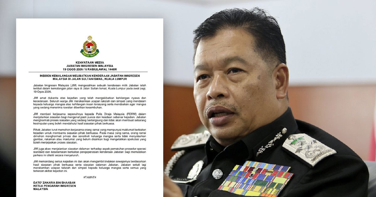 Immigration Department launches internal probe after fatal Jalan Sultan Ismail vehicle crash