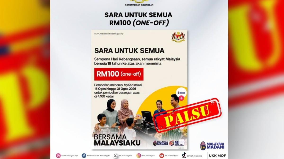 Ministry of Finance Debunks False Claims of RM100 National Day Payment