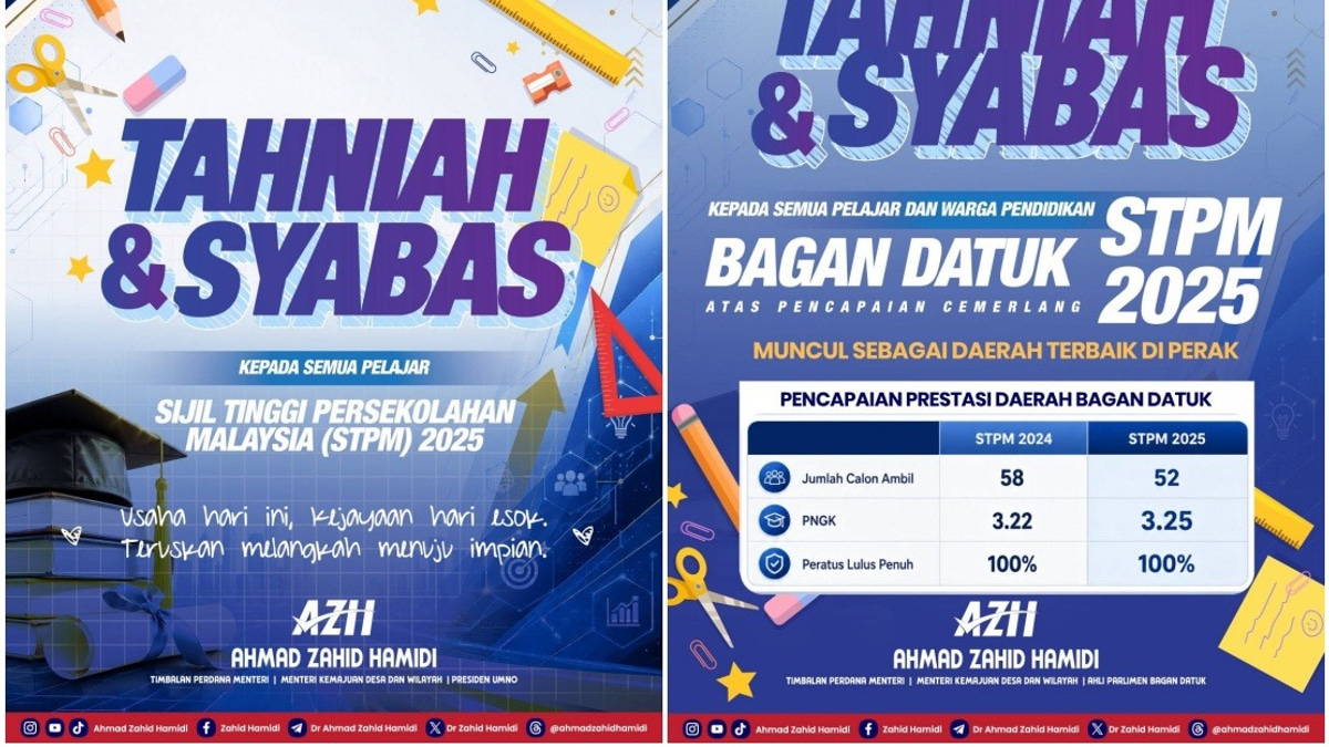 Bagan Datuk Tops Perak in STPM 2025 Results, DPM Ahmad Zahid Celebrates Achievement